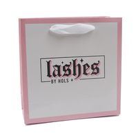 Emballage OEM 250g/m2, emballage personnalisé de vêtements d'art, sac en papier de luxe rose de qualité supérieure avec ruban de grain brut