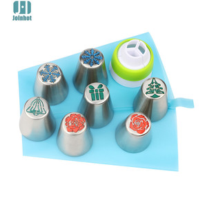 Christmas Tree Snowflake Bell Russian Piping Tip Set Stainless Steel Butter Piping Tips <b>Cake</b> <b>Decorating</b> <b>Supplies</b> - Product Image 3