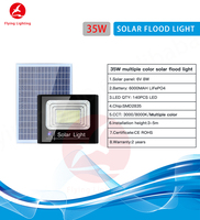 Luces Solares LED de Exterior de 35W con Control Remoto, Regulables, Multicolores, con Ángulo de Haz de 120° para Jardín