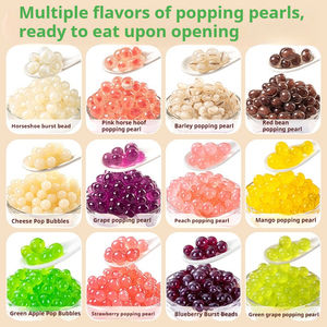 Toptan 1.2kg Yeşil Üzüm Aromalı Az Yağlı Şekerli Patlayan Boba İncileri Toplu Paket Meyve Suyu Topları - Product Image 5