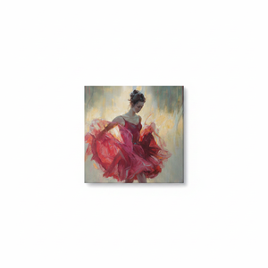 Printed Canvas Art - Ballerina in Red Dress Girl <b>Room</b> Decor,ROLLED <b>POSTER</b> - Product Image 2