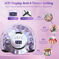 Pengering Kuku LED Plastik Elektrik Cepat Kering 30 Detik dengan Sensor Cerdas Teknologi Canggih, Output Cerdas yang Dapat Disesuaikan 248W, Lampu UV Salon Kuku