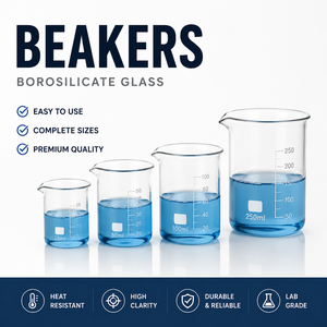 Vaso de Laboratorio de Vidrio Borosilicato de Forma Baja, Graduado de 50-1000 ml, Resistente al Calor y a la Corrosión, para Laboratorio, Química, Biología, Farmacia y Enseñanza - Product Image 2
