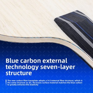 Pala de <span class=keywords><strong>Tenis</strong></span> de <span class=keywords><strong>Mesa</strong></span> Boli FA01 5+2, Exterior Azul, Fibra de Carbono ALC, OFF++, Ping Pong Profesional, Ataque Rápido y Loop - Product Image 2