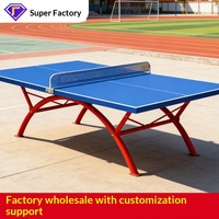 Table de Tennis de Table Professionnelle en Gros pour Usine, Bord Large, Nouvelle Norme Nationale, Adaptée à l'Utilisation en Extérieur, Construction en Résine SMC, 760mm