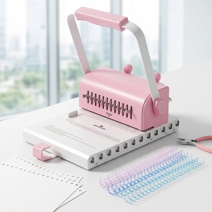 Machine à relier portable mini spirale 2:1, perforatrice et relieuse manuelle compacte pour carnets A4 A6, équipement <span class=keywords><strong>de</strong></span> reliure pour la maison et <span class=keywords><strong>le</strong></span> bureau - Product Image 1