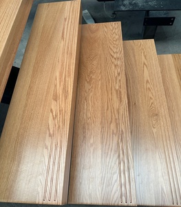 <span class=keywords><strong>Escalier</strong></span> intérieur minimaliste VIKO en chêne rouge, marches préfabriquées en bois massif, design italien de luxe pour villa et hôtel - Product Image 2