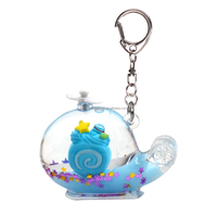 Porte-clés en acrylique liquide créatif avec hélicoptère et avion, décoration liquide 3D avec flotteurs, paillettes et sable mouvant, cadeau promotionnel