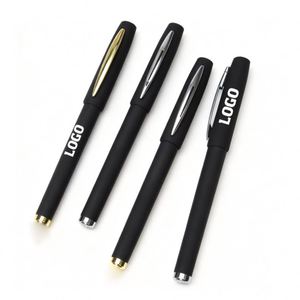 Plastic Black <b>Pens</b> With Matt Frosted Finish Wholesale Custom Logo Colored Advertising Promotional Gift Gel Ink <b>Pen</b> - Product Image 1