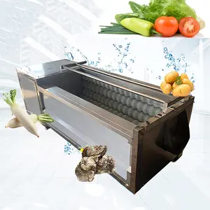 Mesin pencuci sayuran tipe rol sikat industri mesin pengupas sayur pencuci wortel jahe kentang