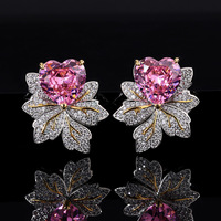 Bijoux fins personnalisés or 18 carats 1.08ct boucles d'oreilles saphir bleu royal naturel du Sri Lanka pour femmes pierres précieuses naturelles