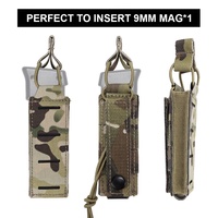 Pochette tactique Molle simple pour chargeur 9MM, sacoche d'accessoires pour gilet, équipement de défense personnelle