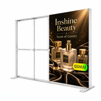 Support d'affichage lumineux en tissu LED rétroéclairé 3x3m sans outil avec cadre en aluminium pour stand d'exposition modulaire