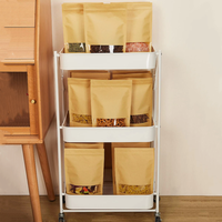 Sachets refermables en papier kraft brun de haute qualité avec fenêtre transparente, à fond plat et fermeture éclair