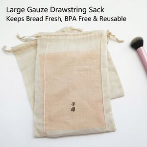 Sac en gaze à cordon personnalisé avec logo imprimé, emballage en coton pour sous-vêtements, sacs cadeaux pour fêtes, emballage alimentaire en coton - Product Image 4