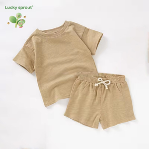 Wholesale 0-4T 100% Organic Cotton Summer Short <strong>Infant</strong> Toddle Clothing <strong>Set</strong> Baby Clothing <strong>Set</strong> - Product Image 6