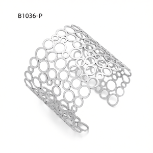 Amy Amy Fashion <b>Cuff</b> <b>Bracelet</b> B1036 <b>Silver</b> Plated Alloy Women's Trendy Party Jewelry - Product Image 3