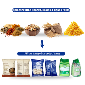 Máquina automática para envasar especias, pimienta, chile en polvo, nueces, granos, semillas, frijoles, gránulos en bolsas tipo almohada VFFS - Product Image 4