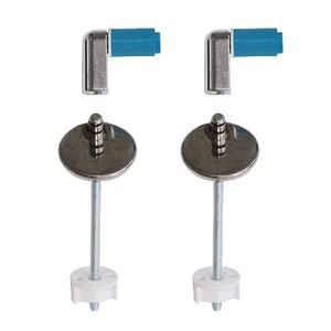 Kit de charnières de remplacement S048K pour ensembles de quincaillerie de salle de bain, en métal avec insert en plastique bleu - Product Image 1