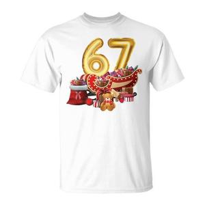 T-shirt 67 Meme Christmas Party, unisex, per adulti, manica corta, girocollo, design con stampa digitale - Product Image 1