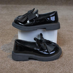 Mocasines con Detalle de Lazo y Estampado a Cuadros Primavera 2025, Zapatos Sin Cordones Negros Estilo Británico, Parte Superior de PU, Suela de Plataforma de Goma - Product Image 2