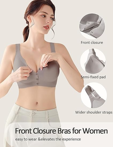 Reggiseno Allattamento Senza Cuciture <span class=keywords><strong>in</strong></span> <span class=keywords><strong>Cotone</strong></span> <span class=keywords><strong>100</strong></span>% Morbido e Confortevole con Chiusura Frontale, Antibatterico e Senza Ferretto, per la Mamma - Vendita all'Ingrosso - Product Image 1