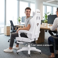 Chaise d'ordinateur AOR avec éponge épaissie, accoudoirs en nylon à liaison par pied, hauteur réglable, support ergonomique complet du corps, base en bois – Direct Usine