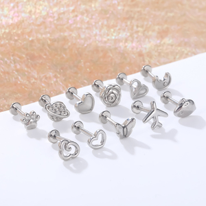 Piercing Lèvre Tendance en Acier Inoxydable, Anneau de Labret <span class=keywords><strong>Bouche</strong></span>, Bijou Cadeau Hélix Tragus, Divers Clous d'Oreille Cartilage Style Punk - Product Image 2