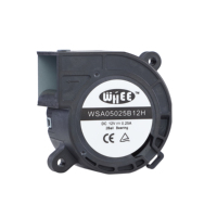 Ventilateur extracteur mini souffleur d'air durable 50mm 50x50x25mm 5V 12V 4000 tr/min avec contrôle de vitesse, roue à aubes en plastique, personnalisable pour électronique automobile