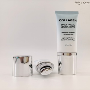 Tubo Super Ovalado de 35ml 50ml 60ml con Cabezal de Bomba Plateado y Tapa Plateada, Envase Personalizado para Protector Solar, Tubo para Bloqueador Solar - Product Image 5