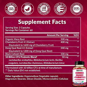 Cápsulas de Apoyo para la Menopausia OEM para Mujeres, Alivio Natural de Brotes de Calor y Sudoración Nocturna, Suplemento para el Equilibrio Hormonal y el Apoyo del Estado de Ánimo - Product Image 3