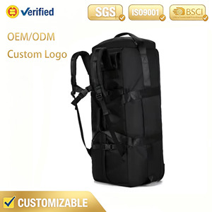 Portable for Gym Sport & Outdoors Polyester Custom Foldable Large Travel Duffel <b>Bag</b> & Backpack with <b>Wheels</b> Zipper Closure - Product Image 1
