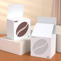 Caja de Cartón Blanca Reciclable para Bebidas de Café, Impresión a Color, con Asa para Colgar, Empaque para Café Frío, Caja Plegable