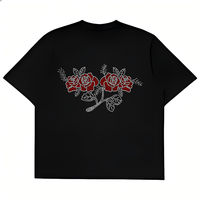 Transferts thermocollants personnalisés en strass motif rose pour T-shirt
