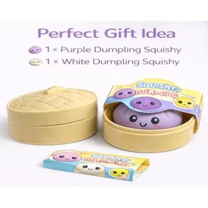 Dumpling <b>Squishy</b> Soft TPR Squeeze Toy Slow Rising Stress Relief Fidget Cute Bao Bun Desk Decoration Soft Handheld Relaxation Toy - Product Image 6