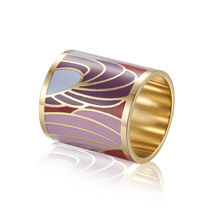 Anneau de fermeture d'écharpe en acier inoxydable émaillé coloré personnalisé à la mode pour dames Anneau de manche élégant en acier inoxydable-pour cadeau - Product Image 1