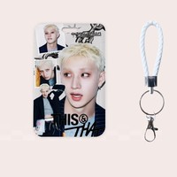 Stray Kids RUN IT THIS & THAT Tempat Kartu Retractable dengan Gantungan Kunci Lanyard Bangchan Felix Bus Subway Access ID Badge Case Hadiah