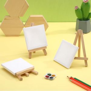 Juego de Mini Lienzos Estirados y Caballetes de Madera al por Mayor, Caballetes de Madera con Trípode y Lienzo en Varios Tamaños con Mini Pernos Metálicos - Product Image 3