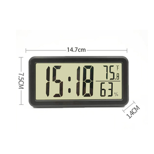 Orologio Elettronico LCD Sottile, Sveglia Digitale Silenziosa e Intelligente con Display Temperatura/Umidità e Batteria, per Camera da Letto e Ufficio - Product Image 2