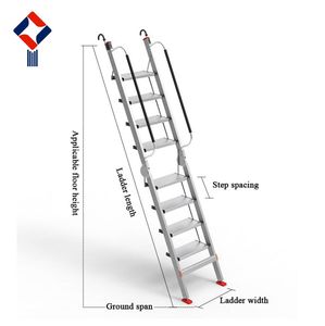 Échelle pliante télescopique en alliage d'aluminium au design moderne, échelle à chevrons épaissie pour usage domestique et en entrepôt - Product Image 4
