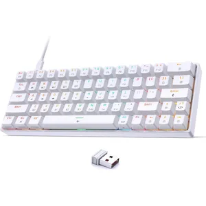 Interruptores de teclado para juegos 60% Mini Teclado mecánico inalámbrico para juegos Rgb personalizado