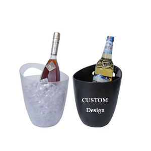 Secchiello per il ghiaccio in plastica smerigliato 3L all'ingrosso mono-manico per Champagne con bordo smussato - Product Image 1