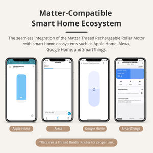 Moteur de store enrouleur intelligent Zemismart Matter Thread avec batterie intégrée, compatible HomeKit, <span class=keywords><strong>Google</strong></span> Home, Alexa, HA - Product Image 2