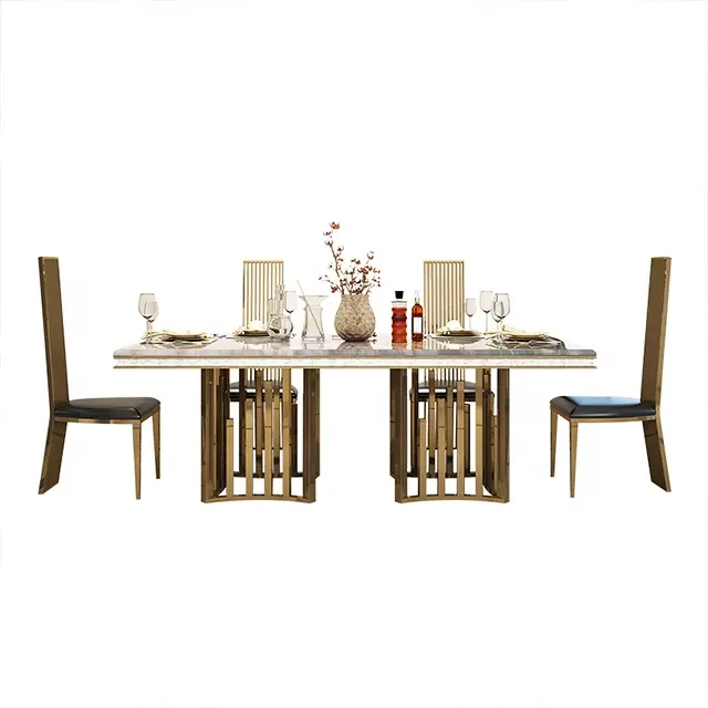 Meuble de table style contemporain, en marbre, rectangulaire, de haute qualité, 150x90cm, offre spéciale