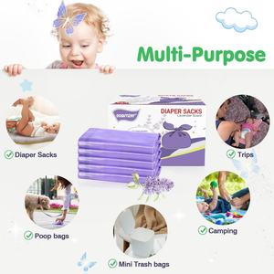ถุงใส่ผ้าอ้อมเด็กสีม่วงลาเวนเดอร์แบบใช้แล้วทิ้งถุงขยะสำหรับสัตว์เลี้ยงสีม่วงย่อยสลายได้ง่าย - Product Image 3