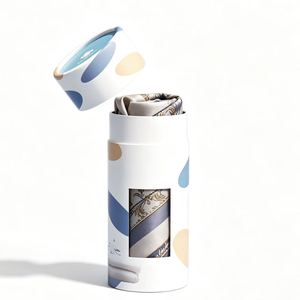 Fashion Accessories <b>Paper</b> Tube <b>Packaging</b> with Window for Scarf Storage, Recyclable Cylinder Box with Colorful Design - Product Image 1