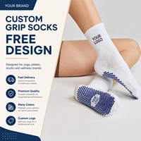 Chaussettes de yoga et de Pilates pour femmes, antidérapantes, confortables, respirantes, avec grip, chaussettes de sport pour femmes, logo personnalisé