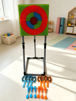 Jeu de lancer de haches intérieur et extérieur, cible en poils, 8 haches, jeu de plein air et de cour