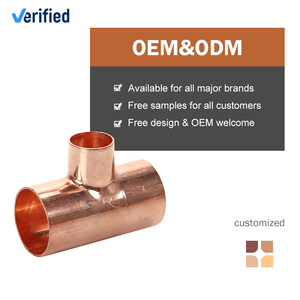 Factory Customizable Tee Fittings Smooth Surface T Shape <strong>Copper</strong> <strong>Pipe</strong> Sizes 1/2\" to 4\" Multi-Size Options - Product Image 2