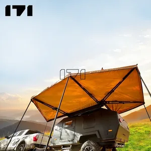 방수 캐러밴 천막 4x4 후방 천막 태양 전지판이있는 배트윙 자동차 천막